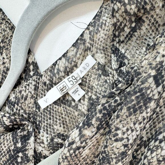 Veronica Beard Teagan Ruched Python-Printed Dress Womens 4 Ruched Slit - Picture 11 of 12